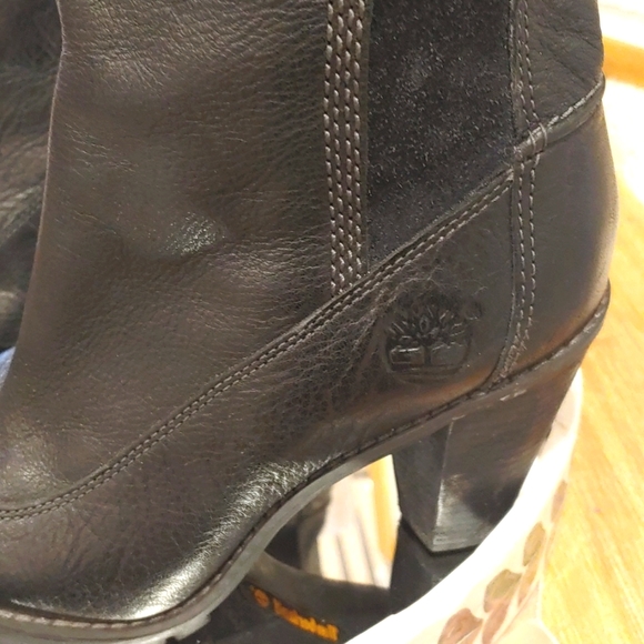 Timberland Earth Keepers Black Size 7.5 Leather Suede Zip up Boots - Picture 5 of 16